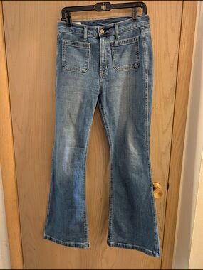 GAP Blue Flare Jeans with Front Patch Pockets